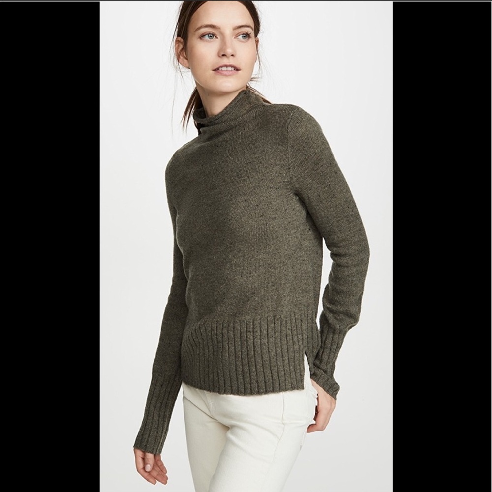 Madewell Inland Turtleneck Sweater Olive Green S